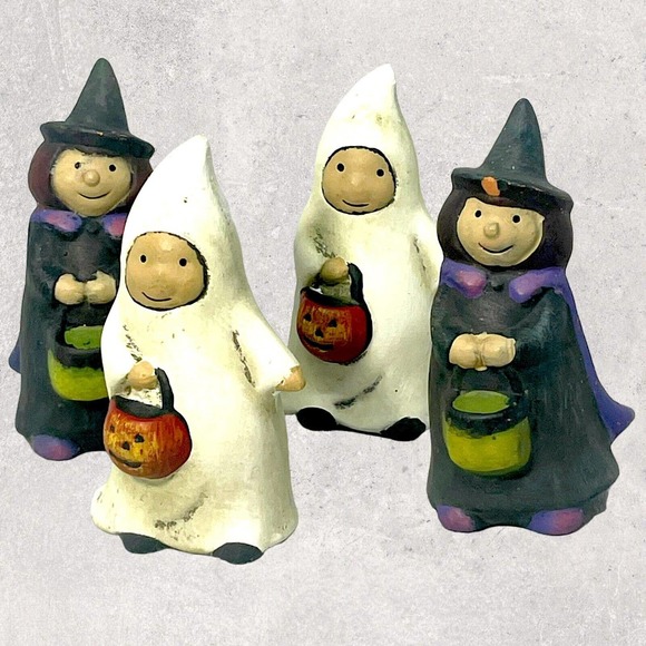 Midwest-CBK NEW Halloween Trick Or Treat Decorations 4 Pack Set Holiday Decor 3” - Picture 1 of 10